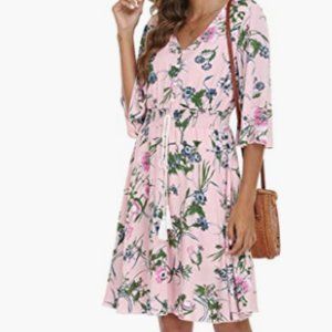 Women's Floral Sundresses Flowy Boho Summer Casual Beach Dress